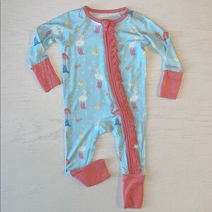 Sol Baby Girl Coastal Cowgirl Ruffle Convertible Romper 0-3 3-6 6-12 months